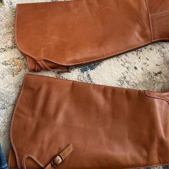 Free People Everly Equestrian Leather Knee-High Tan Boots 10 - Picture 13 of 16